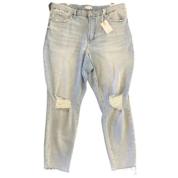 Good American NWT Good Legs Good Crop  Skinny Jean Size 18 Light Wash Revolve - Picture 3 of 12